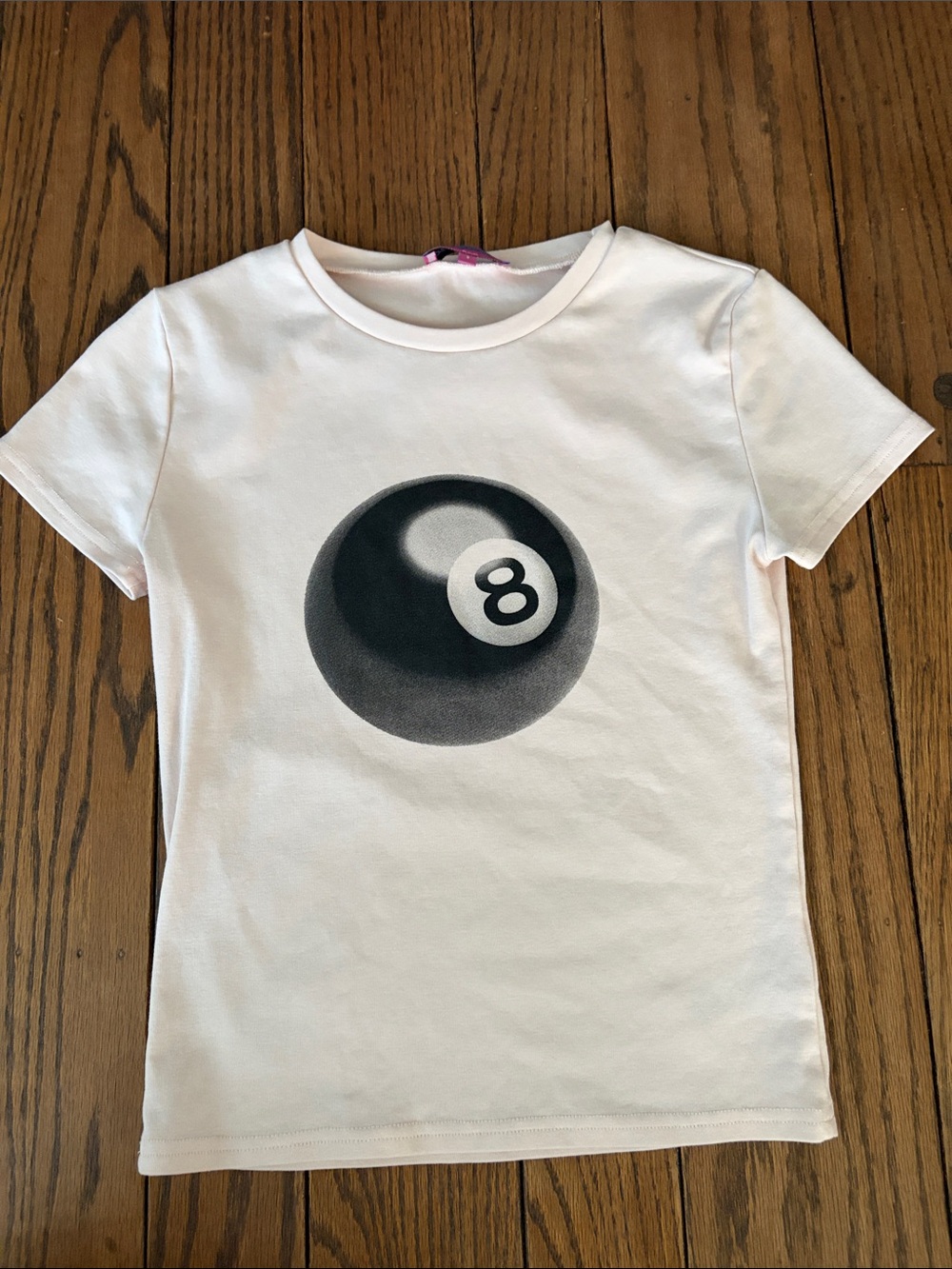 Edikted Blush Tee with Black 8-Ball Graphic - Women